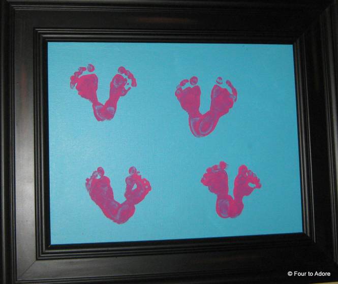 A little heart art courtesy of eight baby feet!