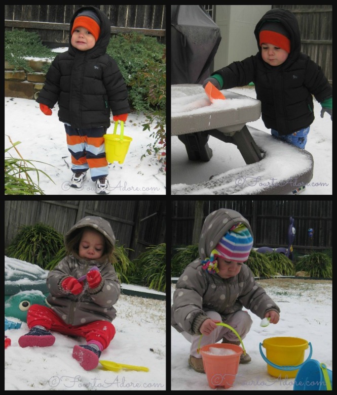 Use sand toys for playing in the snow